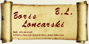 Boris Lončarski vizit kartica